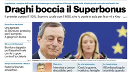 Prima Pagina, Giornale di Sicilia: “Draghi boccia il Superbonus. Covid e guerra…”