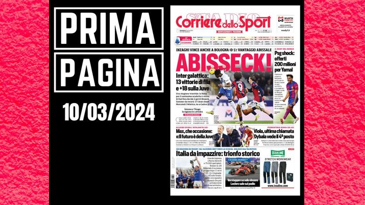 Prima pagina Corriere dello Sport: ABisseck. Oggi il Milan