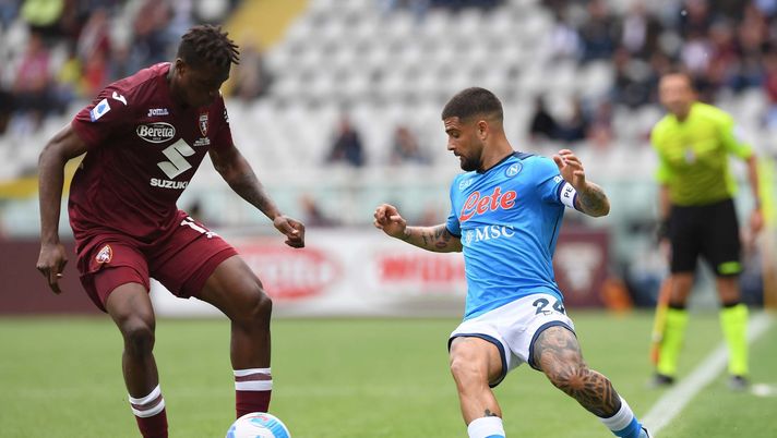 TURIN, ITALY - MAY 07: Lorenzo Insigne of Napoli during the Serie A match between Torino FC and SSC Napoli at Stadio Olimpico di Torino on May 07, 2022 in Turin, Italy. (Photo by SSC NAPOLI/SSC NAPOLI via Getty Images)