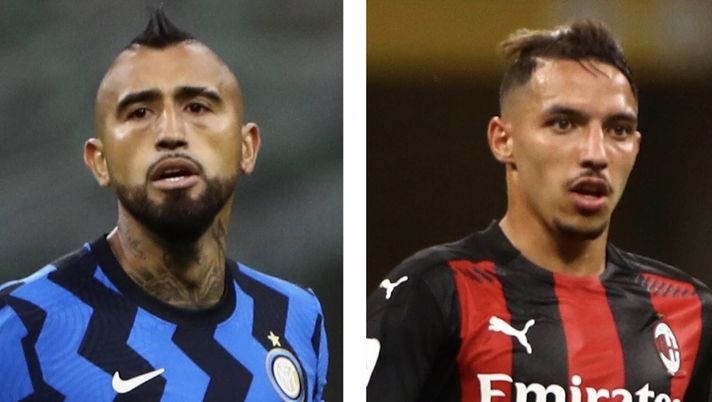 Arturo Vidal ed Ismaël Bennacer, centrocampisti di Inter e Milan 