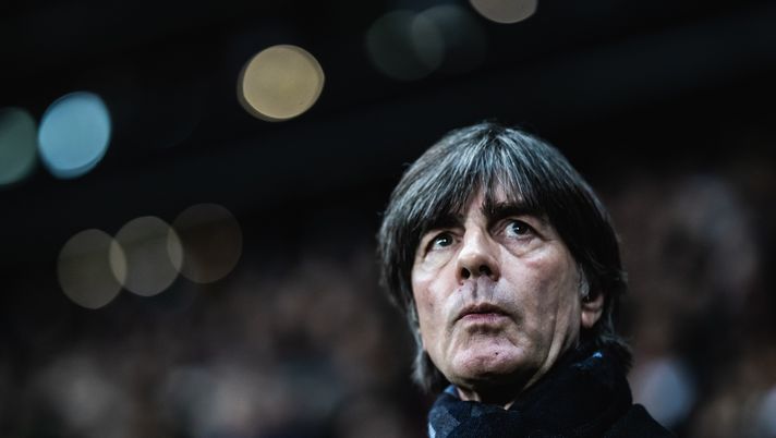 FRANKFURT AM MAIN, GERMANY - NOVEMBER 19: (EDITORS NOTE: Image has been digitally enhanced.) Head coach Joachim Loew of Germany looks on during the UEFA Euro 2020 Qualifier between Germany and Northern Ireland at Commerzbank Arena on November 19, 2019 in Frankfurt am Main, Germany. (Photo by Simon Hofmann/Bongarts/Getty Images) 