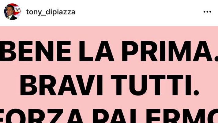 FOTO Palermo, Di Piazza esulta dopo il successo dei rosa: “Buona la prima, bravi tutti” 