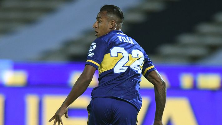 CORDOBA, ARGENTINA - FEBRUARY 02: Sebastian Villa of Boca Juniors celebrates after scoring the first goal of his team during a match between Talleres and Boca Juniors as part of Superliga 2019/20 at Mario Alberto Kempes Stadium on February 2, 2020 in Cordoba, Argentina. (Photo by Amilcar Orfali/Getty Images) CORDOBA, ARGENTINA - FEBRUARY 02: Sebastian Villa of Boca Juniors celebrates after scoring the first goal of his team during a match between Talleres and Boca Juniors as part of Superliga 2019/20 at Mario Alberto Kempes Stadium on February 2, 2020 in Cordoba, Argentina. (Photo by Amilcar Orfali/Getty Images)