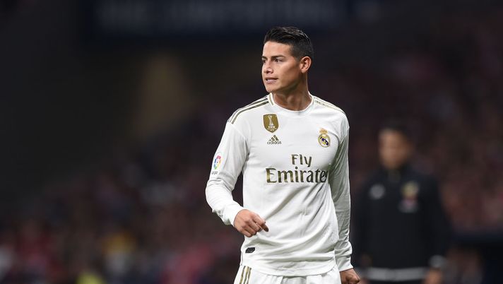 MADRID, SPAIN - SEPTEMBER 28: James Rodriguez of Real Madrid CF looks on during the Liga match between Club Atletico de Madrid and Real Madrid CF at Wanda Metropolitano on September 28, 2019 in Madrid, Spain. (Photo by Denis Doyle/Getty Images) 