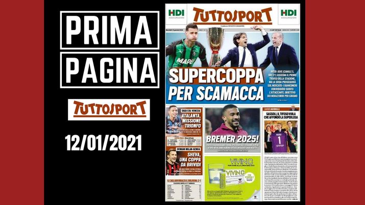 Prima pagina Tuttosport: Supercoppa per Scamacca - immagine 1