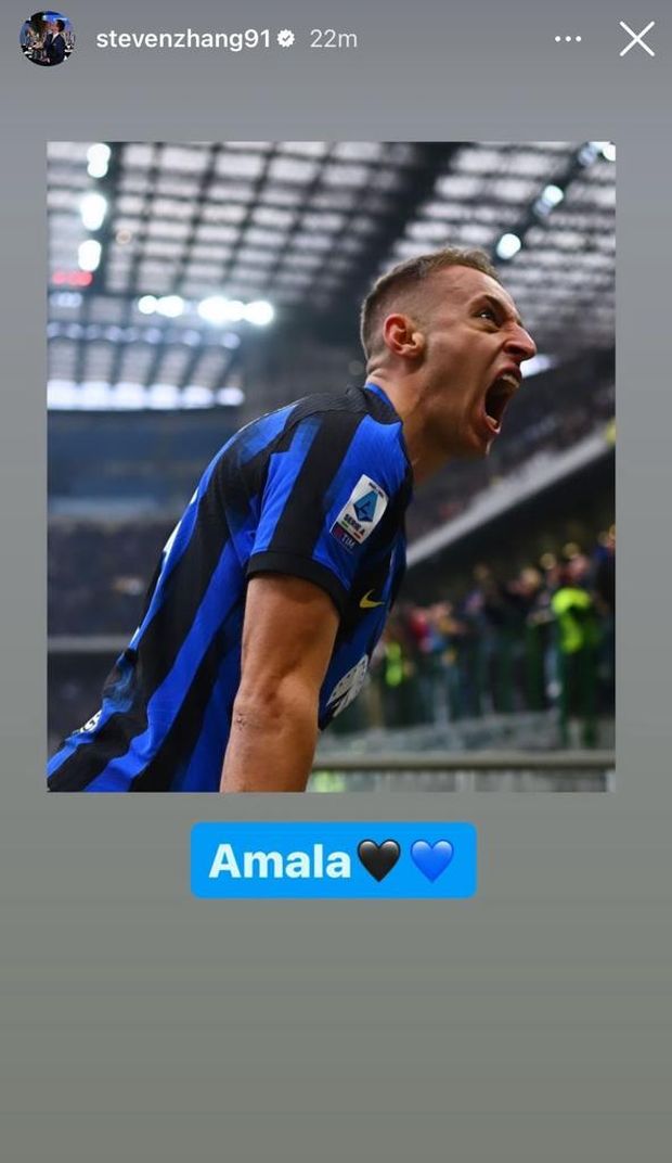 Inter, Zhang festeggia sui social con l’esultanza di Frattesi: “Amala”- immagine 3