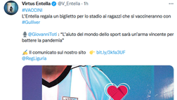 L’iniziativa dell’Entella: biglietto in regalo ai ragazzi che si vaccinano