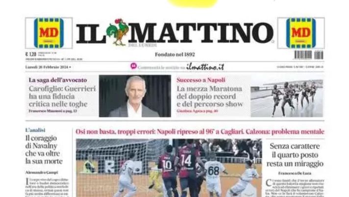 prima pagina il mattino oggi