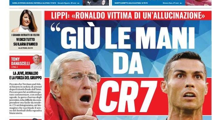 Prima Pagina, Tuttosport: “Giù le mani da CR7. Higuain Granduca di Lussemburgo. Ripescaggi: appello dei club al governo…” 