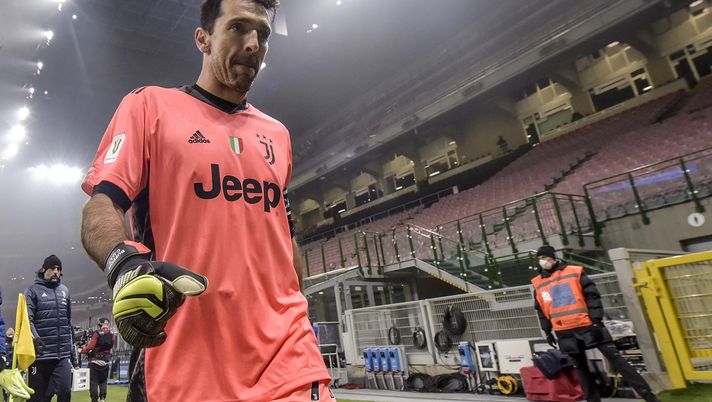MILAN, ITALY - FEBRUARY 02: Juventus' goalkeeper Gianluigi Buffon after the Coppa Italia semi-final match between FC Internazionale and Juventus at Stadio Giuseppe Meazza on February 02, 2021 in Milan, Italy. Sporting stadiums around Italy remain under strict restrictions due to the Coronavirus Pandemic as Government social distancing laws prohibit fans inside venues resulting in games being played behind closed doors. (Photo by Daniele Badolato - Juventus FC/Juventus FC via Getty Images ) MILAN, ITALY - FEBRUARY 02: Juventus' goalkeeper Gianluigi Buffon after the Coppa Italia semi-final match between FC Internazionale and Juventus at Stadio Giuseppe Meazza on February 02, 2021 in Milan, Italy. Sporting stadiums around Italy remain under strict restrictions due to the Coronavirus Pandemic as Government social distancing laws prohibit fans inside venues resulting in games being played behind closed doors. (Photo by Daniele Badolato - Juventus FC/Juventus FC via Getty Images )