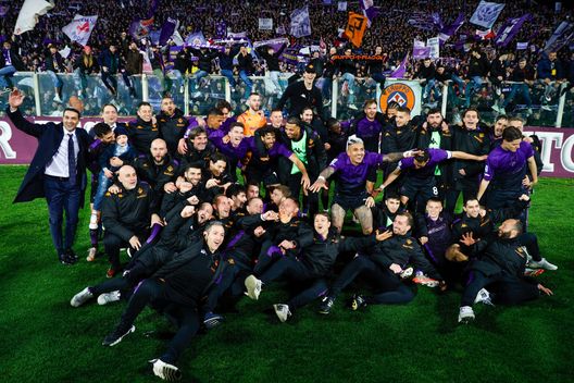 GERMOGLI PH: 16 MARZO 2025 FIRENZE STADIO ARTEMIO FRANCHI SERIE A FIORENTINA VS JUVENTUS NELLA FOTO ESULTANZA FINE PARTITA GRUPPO