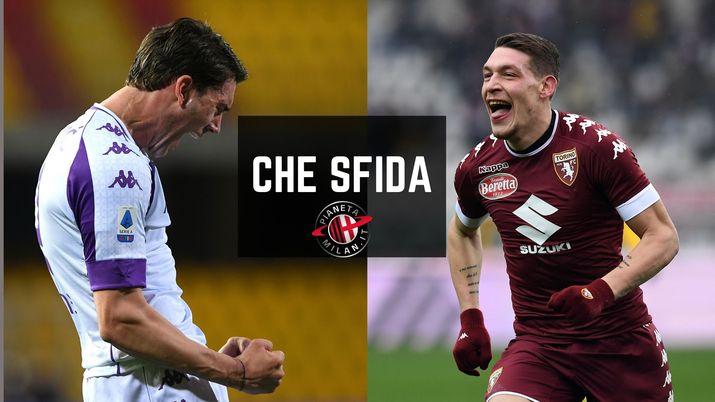 Dusan Vlahovic (attaccante Fiorentina) e Andrea Belotti (centravanti del Torino). Il Milan li segue | Calciomercato AC Milan (credits: Getty images) Dusan Vlahovic (attaccante Fiorentina) e Andrea Belotti (centravanti del Torino). Il Milan li segue | Calciomercato AC Milan (credits: Getty images)