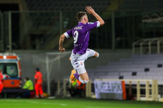  GERMOGLI PH: 2 OTTOBRE 2020 FIRENZE STADIO ARTEMIO FRANCHI SERIE A FIORENTINA VS SAMPDORIA NELLA FOTO ESULTANZA VLAHOVIC 