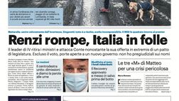 Prima Pagina, Giornale di Sicilia: “Ora basta, chiudiamo. Renzi rompe, Italia in folle”