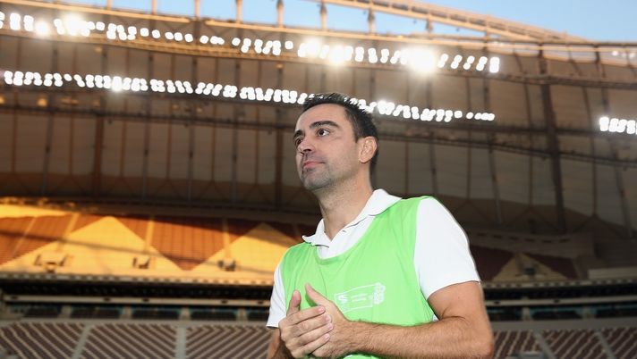 DOHA, QATAR - JANUARY 04: Former Spanish football professional and World Cup 2022 ambassador Xavi Hernandez looks on during a presentation at the at Khalifa International Stadium on January 4, 2018 in Doha, Qatar. (Photo by Alex Grimm/Bongarts/Getty Images) DOHA, QATAR - JANUARY 04: Former Spanish football professional and World Cup 2022 ambassador Xavi Hernandez looks on during a presentation at the at Khalifa International Stadium on January 4, 2018 in Doha, Qatar. (Photo by Alex Grimm/Bongarts/Getty Images)