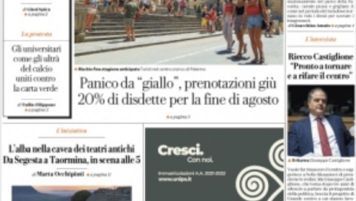 Prima Pagina, La Repubblica Palermo: “” Negli uffici col Green Pass” Prima Pagina, La Repubblica Palermo: “” Negli uffici col Green Pass”