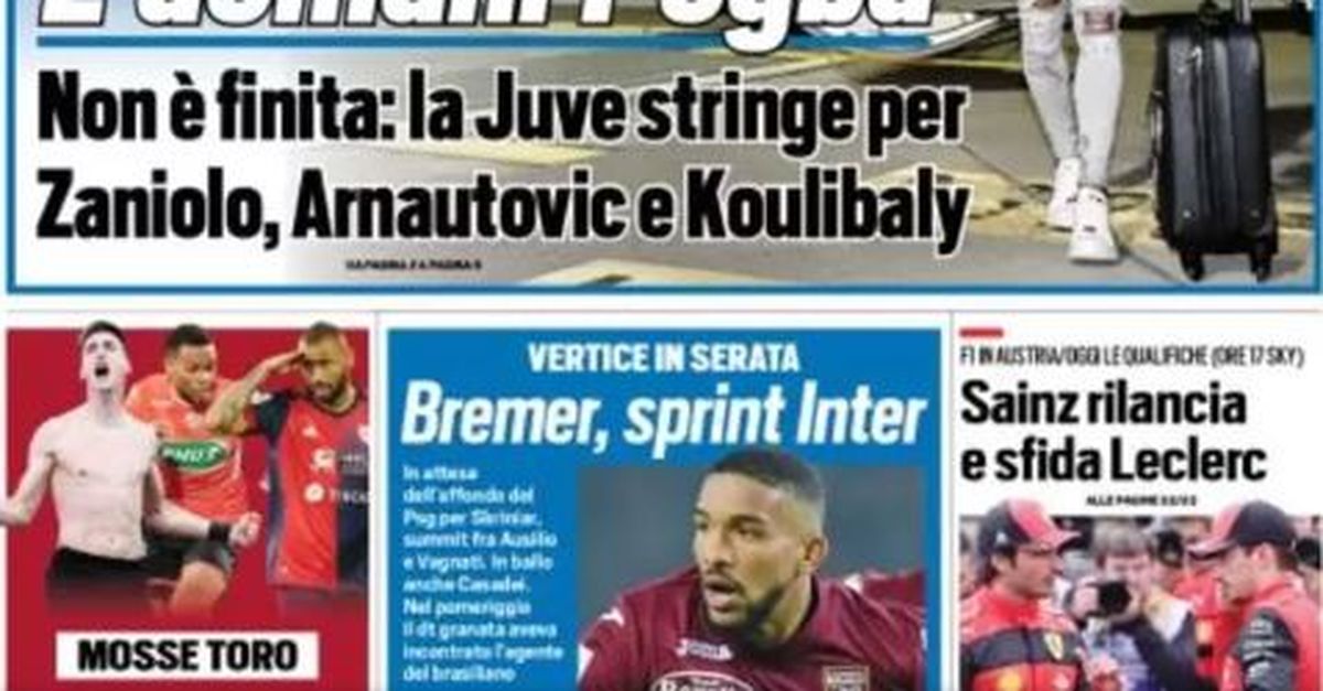 EDICOLA / TS: Bremer, Sprint Inter. Vertice In Serata: Ausilio Incontra ...