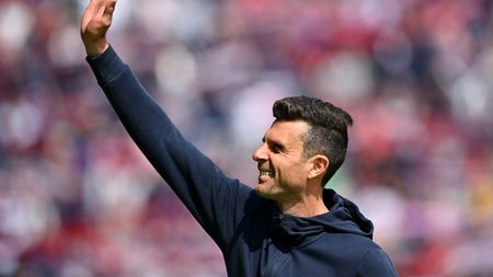 BOLOGNA, ITALY - APRIL 02: Thiago Motta, Head Coach of Bologna FC, looks on prior to the Serie A match between Bologna FC and Udinese Calcio at Stadio Renato Dall'Ara on April 02, 2023 in Bologna, Italy. (Photo by Alessandro Sabattini/Getty Images)