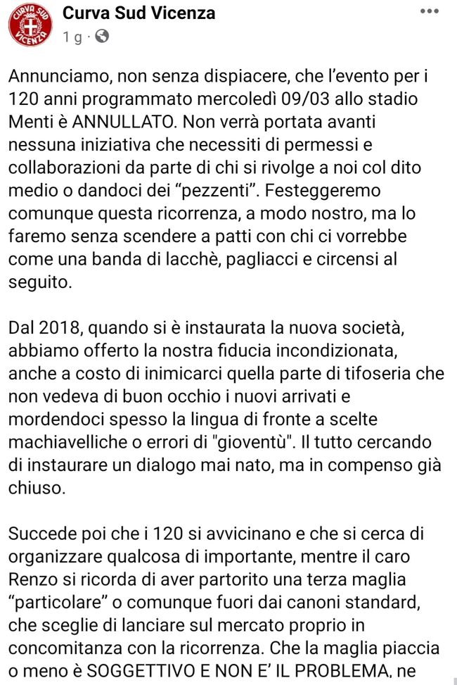 Il derby tra Renzo Rosso e gli ultras del Vicenza: “Ci avete dato dei pezzenti”- immagine 2
