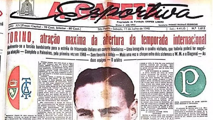 La Gazeta Esportiva del 1948 accoglie il Torino a San Paolo 