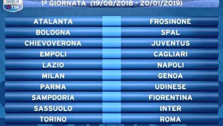 LIVE PM – Calendari Serie A: esordio con il Genoa, poi Napoli e Roma. Derby alla 9°, Juve alla 12° - immagine 1