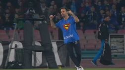 Napoli, 5 aprile 2017 – Siparietto a inizio partita nel match di Coppa Italia tra Napoli e Ju