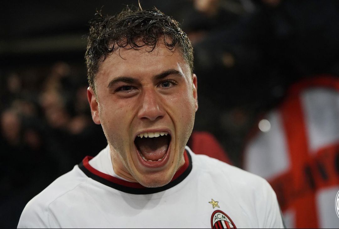  L'esultanza di Davide Calabria dopo il gol in Roma-Milan (credits: acmilan.com) 