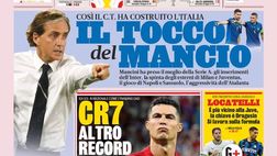 Prima Pagina, La Gazzetta dello Sport: “Il tocco del Mancio. CR7, altro record”