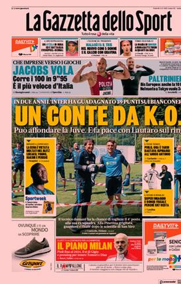 Prima Pagina, La Gazzetta dello Sport: “Un Conte da K.O. Può affondare la Juve” Prima Pagina, La Gazzetta dello Sport: “Un Conte da K.O. Può affondare la Juve”