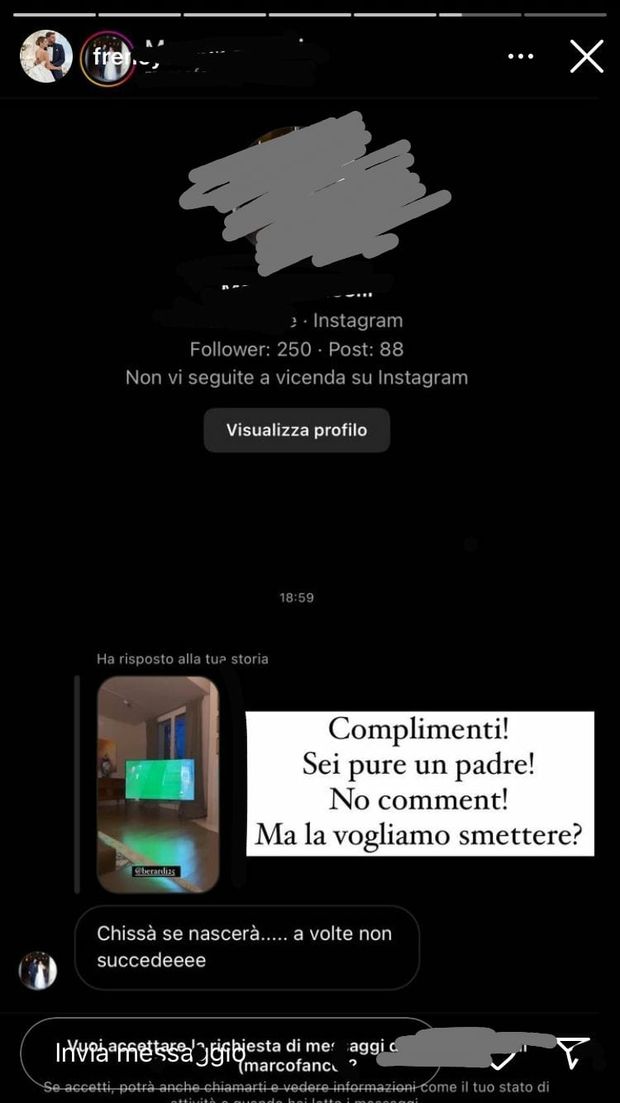 Dopo Roma-Sassuolo le augurano l’aborto. La moglie di Berardi denuncia tutto su Instagram- immagine 2