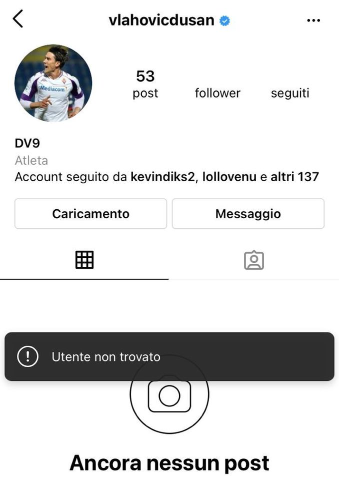 Dusan Vlahovic e il &#8220;giallo&#8221; social: sparisce il suo profilo instagram 
