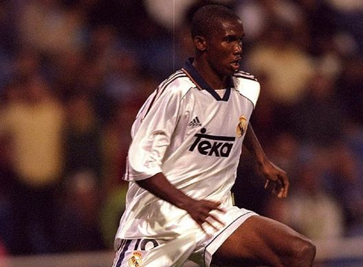 21 Sep 1999:  Samuel Eto''o of Real Madrid in action during the Champions League match against Molde played at the Bernabeu Stadium in Madrid, Spain. Real Madrid won the game 4-1.   Mandatory Credit: Phil Cole /Allsport 