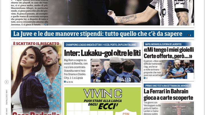 EDICOLA / TS: Inter, Lukaku gol oltre le liti. Va a segno su assist di Barella - immagine 1