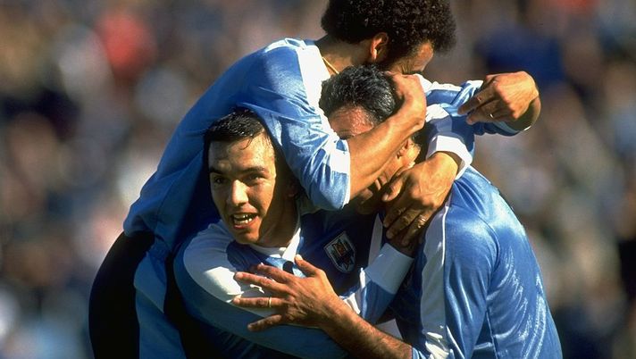 17 Sep 1989: Ruben Sosa of Uruguay celebrates his goal during the World Cup qualifying match against Bolivia in Montevideo, Uruguay. Uruguay won the match 2-0. Mandatory Credit: Ben Radford /Allsport 17 Sep 1989: Ruben Sosa of Uruguay celebrates his goal during the World Cup qualifying match against Bolivia in Montevideo, Uruguay. Uruguay won the match 2-0. Mandatory Credit: Ben Radford /Allsport
