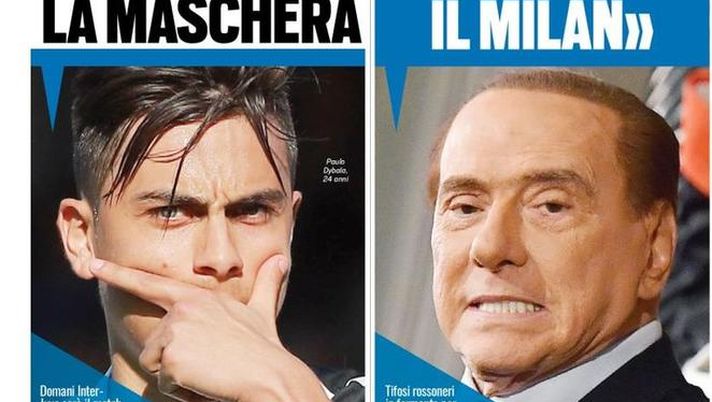 Prima Pagina, Tuttosport: “Adesso via la maschera, match verità per Dybala: i consigli di Zamparini. Berlusconi: ‘Ricompro il Milan’. Torino, mercato Formula 5…” 