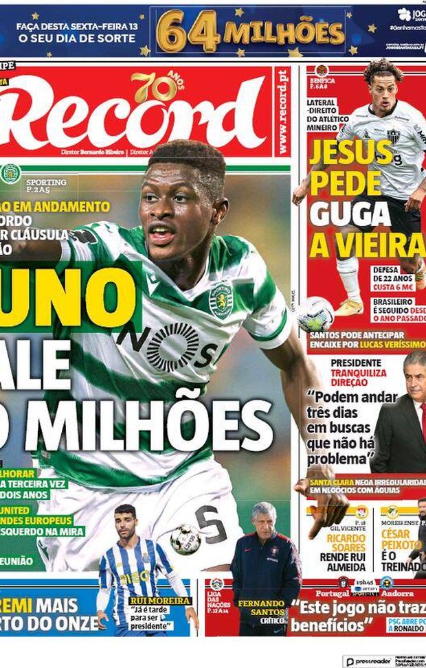 Copertina Record Nuno Mendes (difensore Sporting Lisbona), obiettivo di calciomercato del Milan | AC Milan News (Getty Images) Copertina Record Nuno Mendes (difensore Sporting Lisbona), obiettivo di calciomercato del Milan | AC Milan News (Getty Images)