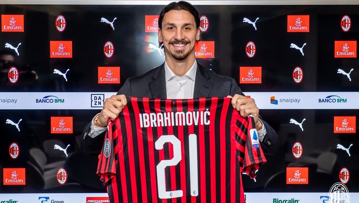 Zlatan Ibrahimovic, attaccante del Milan (credits: acmilan.com) 