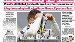 Prima Pagina, Corriere dello Sport: “Morto un papa… Ronaldo allo United!”