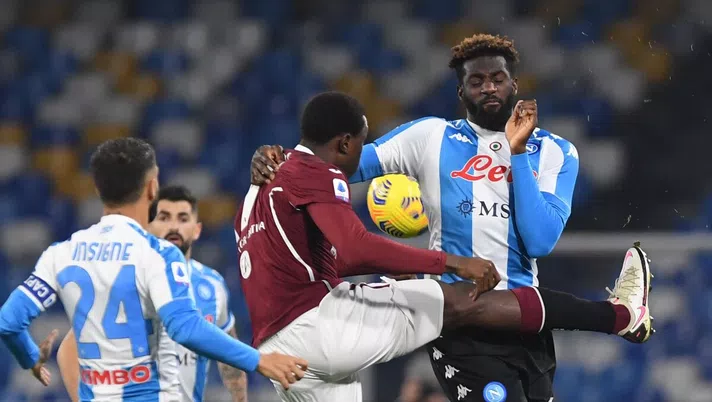 NAPLES, ITALY - DECEMBER 23: Tiemoue Bakayoko of Napoli during the Serie A match between SSC Napoli and Torino FC at Stadio Diego Armando Maradona on December 23, 2020 in Naples, Italy. (Photo by SSC NAPOLI/SSC NAPOLI via Getty Images)