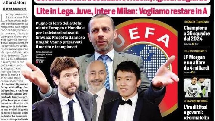 Prima Pagina, Corriere dello Sport: “Subito Fuori! Fiorentina, notte da paura. Mou esonerato, Liverpool in crisi” 