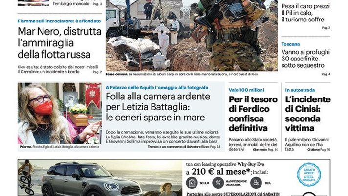 Prima Pagina, Giornale di Sicilia: “Putin apre il fronte Baltico” Prima Pagina, Giornale di Sicilia: “Putin apre il fronte Baltico” - immagine 1