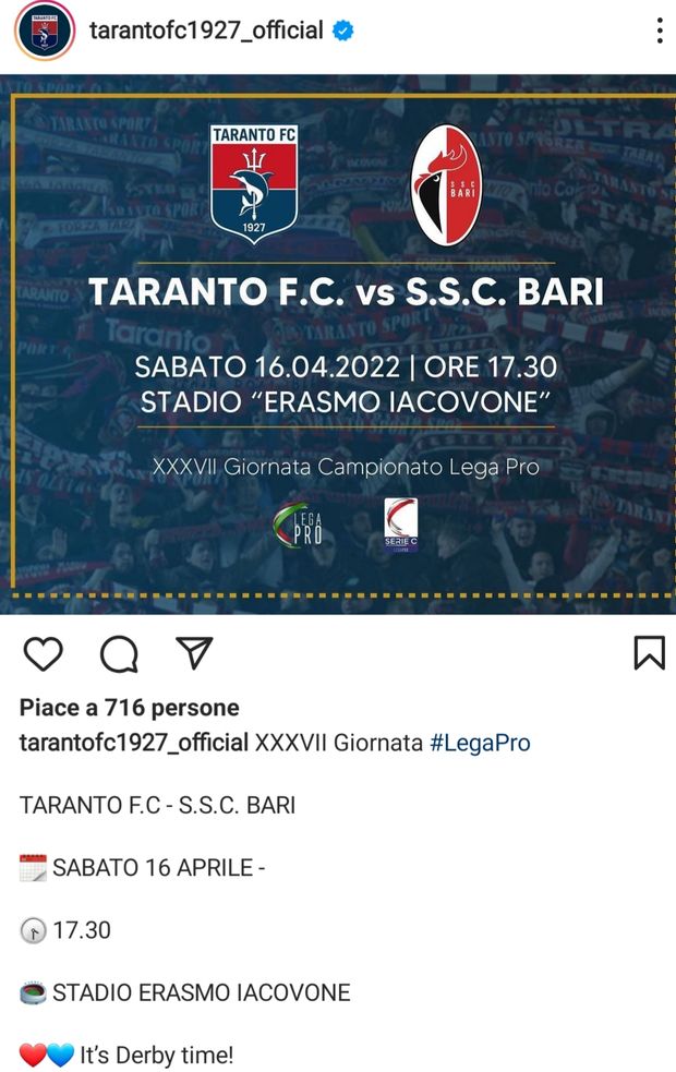 Di nuovo Taranto-Bari dopo 30 anni: derby senza tifosi ospiti e raffica di squalifiche- immagine 2
