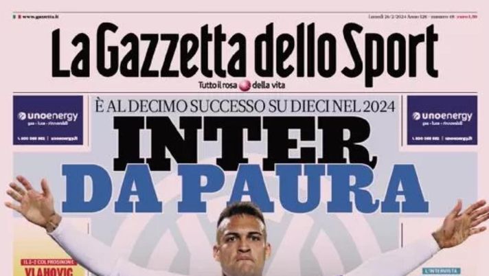 prima pagina gazzetta dello sport oggi