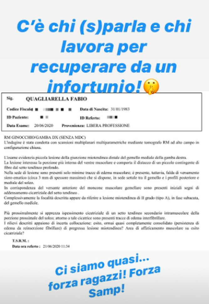 ? FOTO – Sfogo Quagliarella: “C’è chi sparla e chi lavora dopo un infortunio”. Ha saputo…- immagine 2