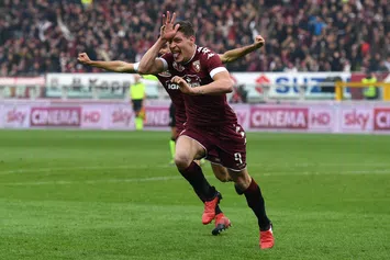  TURIN, ITALY - DECEMBER 11: Andrea Belotti of FC Torino celebrates after scoring the opening goal during the Serie A match between FC Torino and Juventus FC at Stadio Olimpico di Torino on December 11, 2016 in Turin, Italy. (Photo by Valerio Pennicino/Getty Images)
