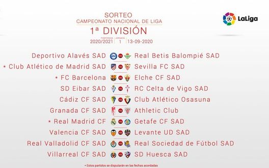LaLigA, la 1' giornata LaLigA, la 1' giornata