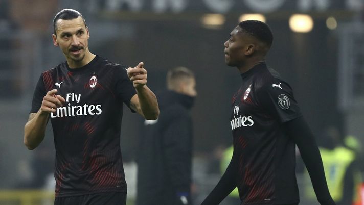 Zlatan Ibrahimovic e Rafael Leao (attaccanti AC Milan), qui al termine di Milan-Sampdoria 0-0 (Serie A 2019-2020) | News (Getty Images) 