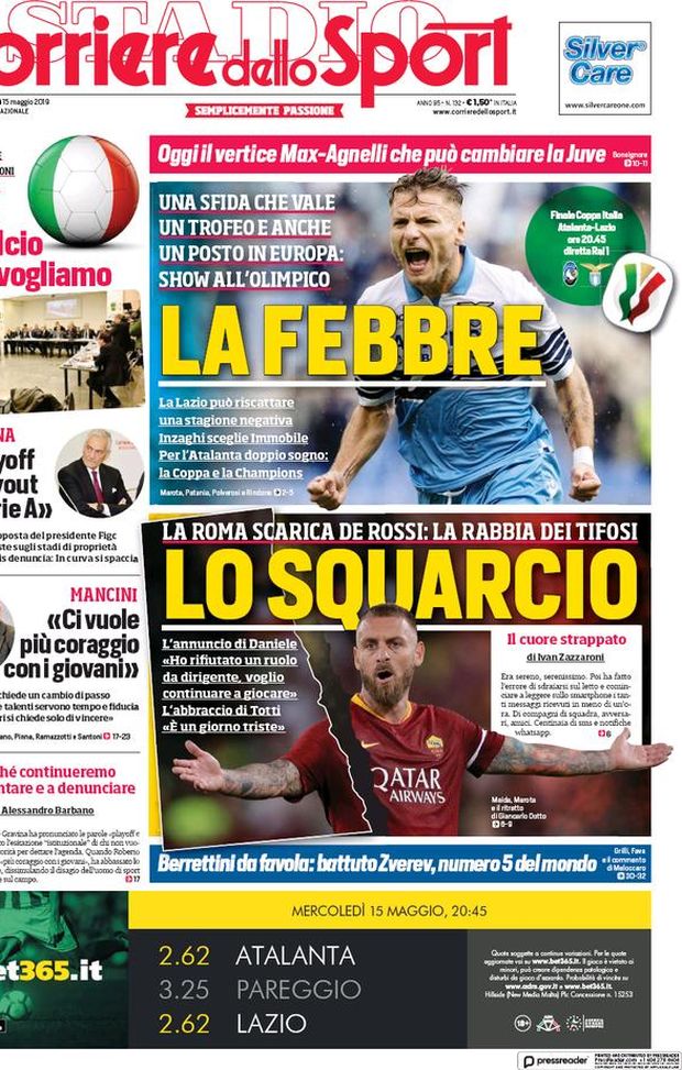 Prima Pagina, Corriere dello Sport: “La febbre. Lo squarcio. Gravina: ‘Playoff e playout in A'” Prima Pagina, Corriere dello Sport: “La febbre. Lo squarcio. Gravina: ‘Playoff e playout in A'”