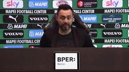 VIDEO Sassuolo-Sampdoria, De Zerbi: “Quagliarella top, ma vi dico una cosa. Europa League? Rispondo così”