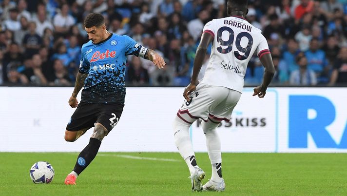 NAPLES, ITALY - OCTOBER 16: Giovanni Di Lorenzo of Napoli during the Serie A match between SSC Napoli and Bologna FC at Stadio Diego Armando Maradona on October 16, 2022 in Naples, Italy. (Photo by SSC NAPOLI/SSC NAPOLI via Getty Images) di lorenzo napoli bologna